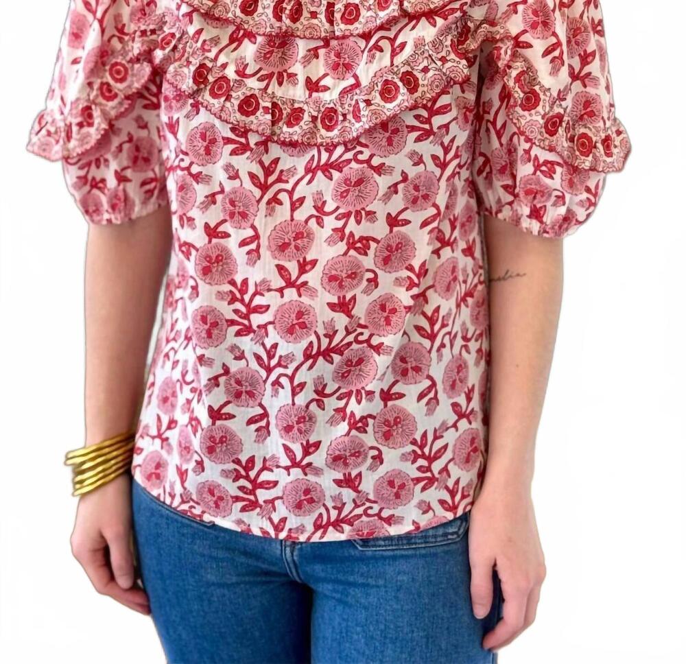 NEW IVY JANE emily top in ivory/ pink